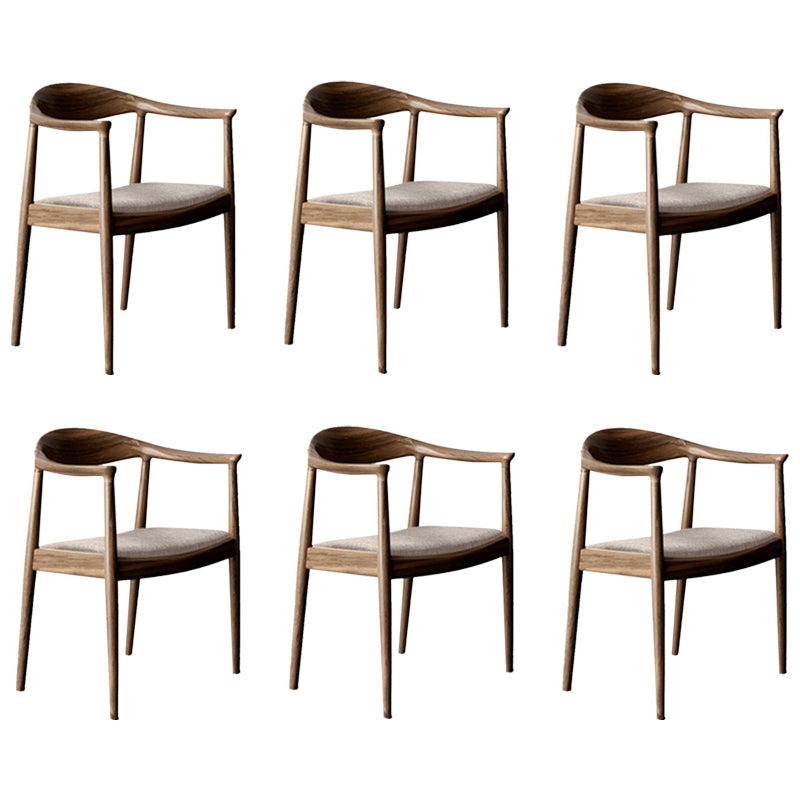 Contemporary Style Arm Chair Wood Open Back Dining Chairs for Kitchen