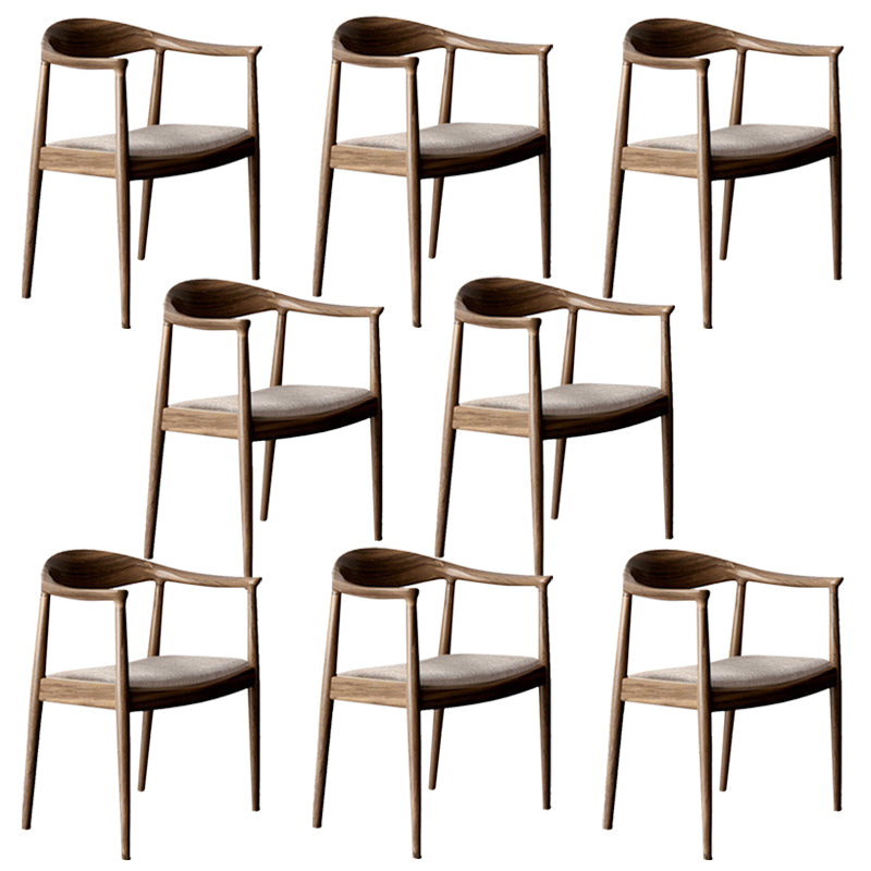 Contemporary Style Arm Chair Wood Open Back Dining Chairs for Kitchen