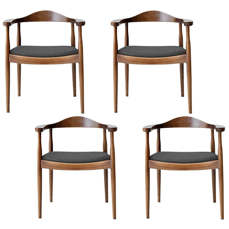 Contemporary Style Arm Chair Wood Open Back Dining Chairs for Kitchen