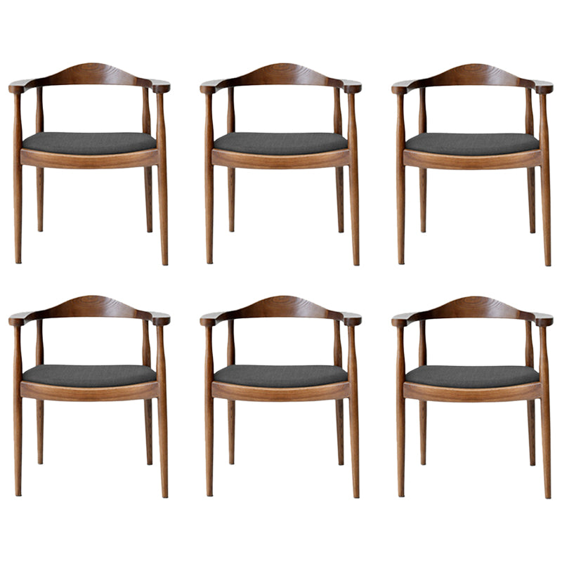 Contemporary Style Arm Chair Wood Open Back Dining Chairs for Kitchen