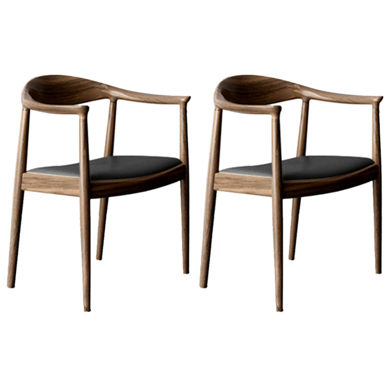 Contemporary Style Arm Chair Wood Open Back Dining Chairs for Kitchen