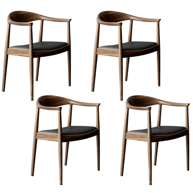 Contemporary Style Arm Chair Wood Open Back Dining Chairs for Kitchen