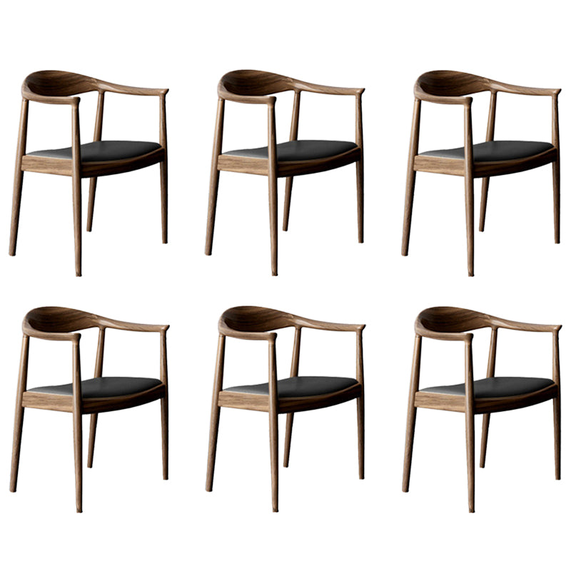 Contemporary Style Arm Chair Wood Open Back Dining Chairs for Kitchen