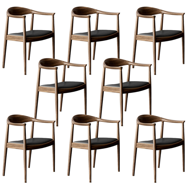 Contemporary Style Arm Chair Wood Open Back Dining Chairs for Kitchen