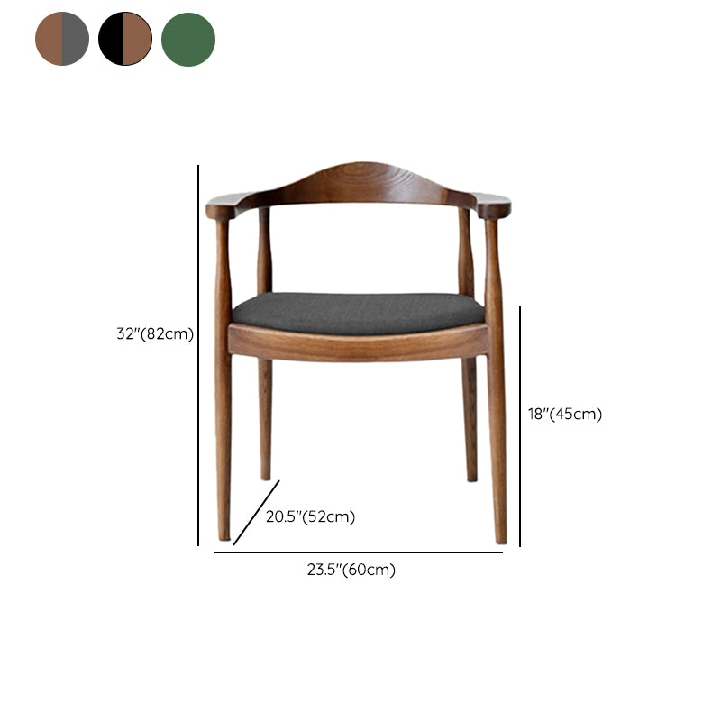 Contemporary Style Arm Chair Wood Open Back Dining Chairs for Kitchen