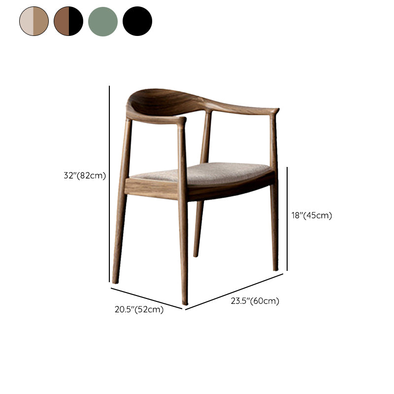 Contemporary Style Arm Chair Wood Open Back Dining Chairs for Kitchen