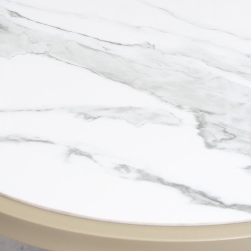 Modern Round Shape Dining Room Chair and Table Set with 2 Woven Chairs