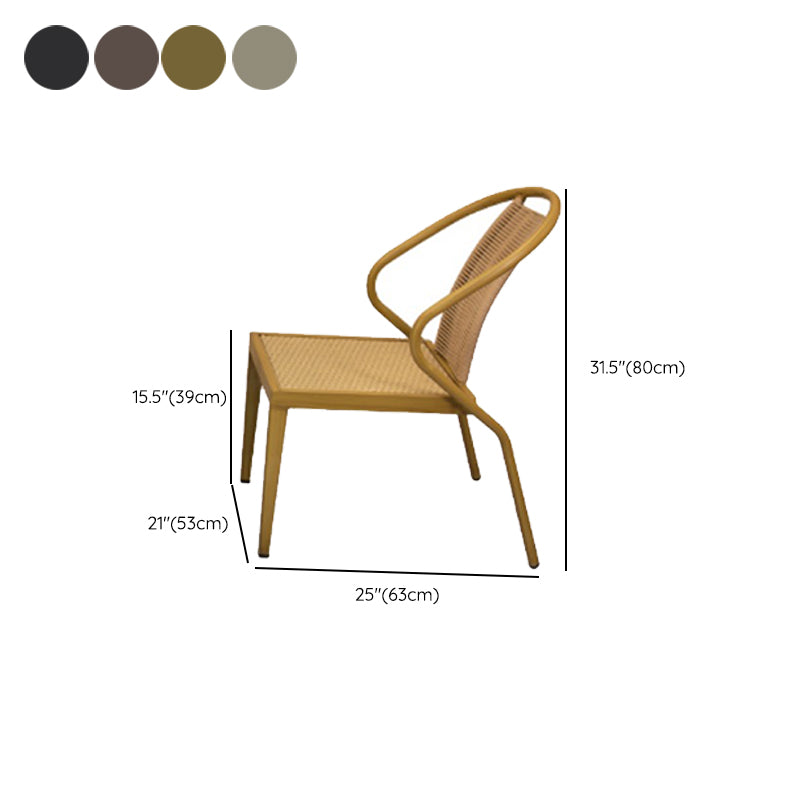 Modern Round Shape Dining Room Chair and Table Set with 2 Woven Chairs