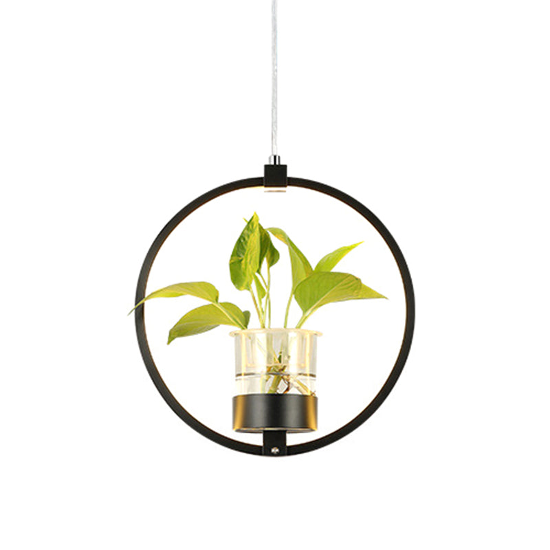 1 lampcirkel hangende hangers vintage zwart/grijs/wit metaal led plafond hang armatuur voor restaurant