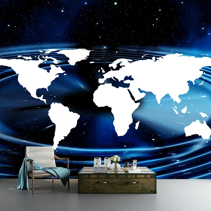 World Map Wallpaper Environment Friendly Mildew Resistant Indoor Wall Mural
