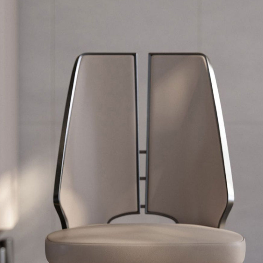 Glam Style Side Chair Leather Metal Base Dining Chair for Dining Room