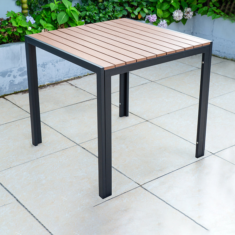 Industrial Water Resistant Dining Table Manufactured Wood Patio Table