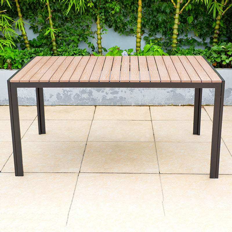 Industrial Water Resistant Dining Table Manufactured Wood Patio Table