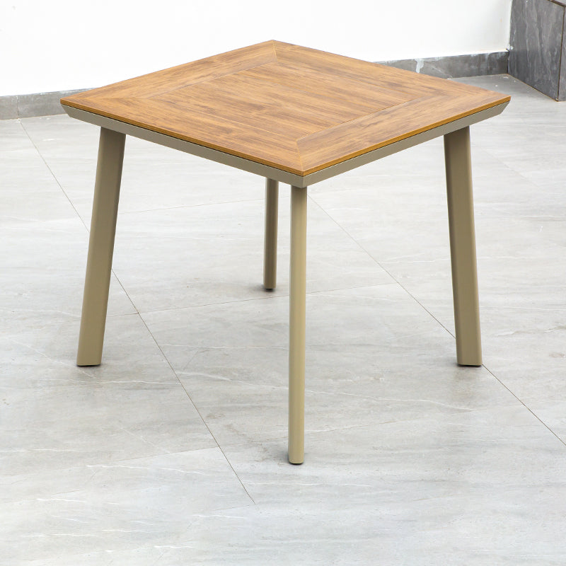 Industrial Water Resistant Dining Table Manufactured Wood Patio Table