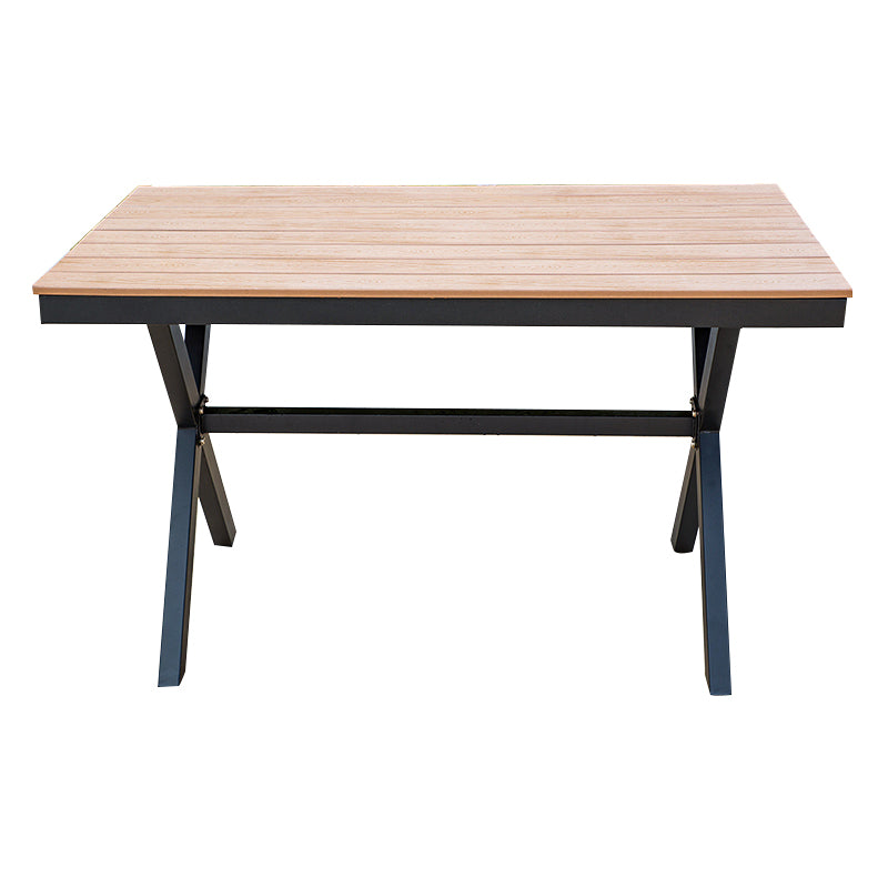 Industrial Water Resistant Dining Table Manufactured Wood Patio Table