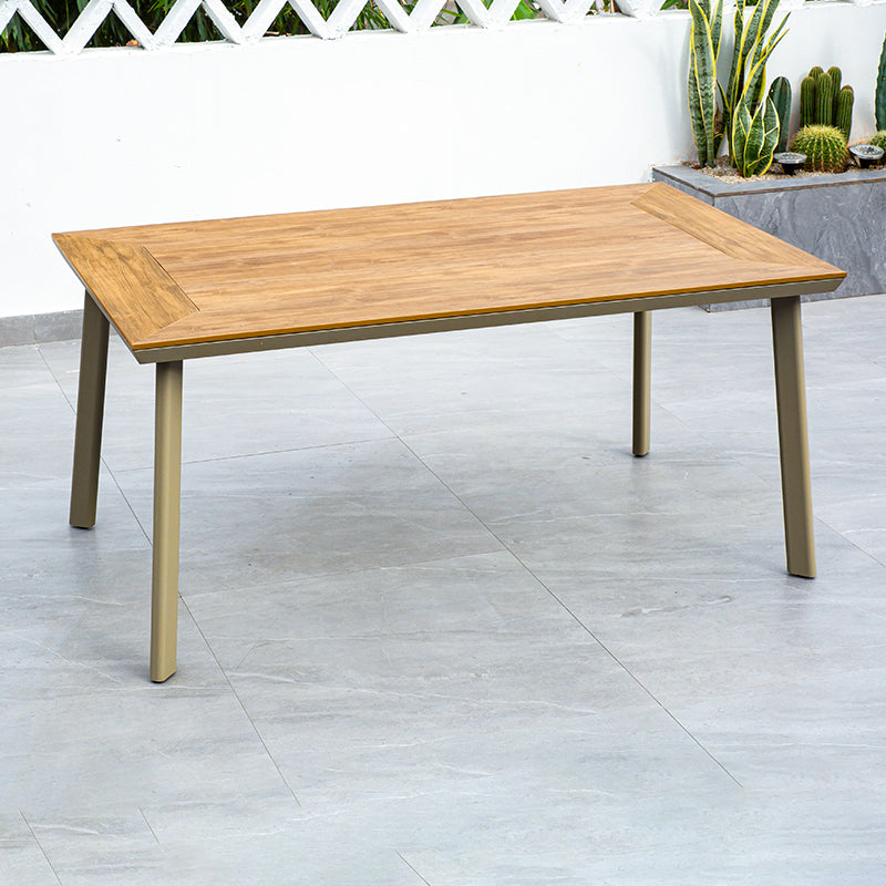 Industrial Water Resistant Dining Table Manufactured Wood Patio Table