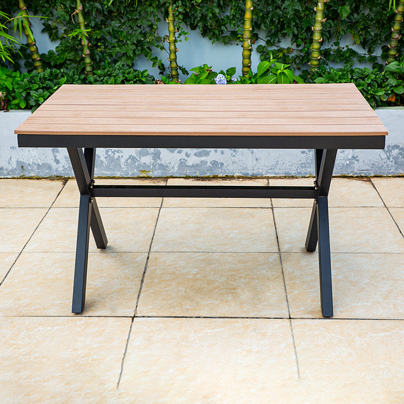 Industrial Water Resistant Dining Table Manufactured Wood Patio Table