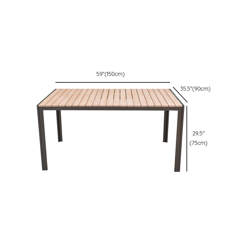 Industrial Water Resistant Dining Table Manufactured Wood Patio Table