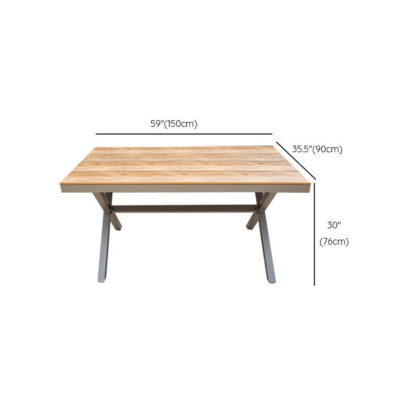 Industrial Water Resistant Dining Table Manufactured Wood Patio Table