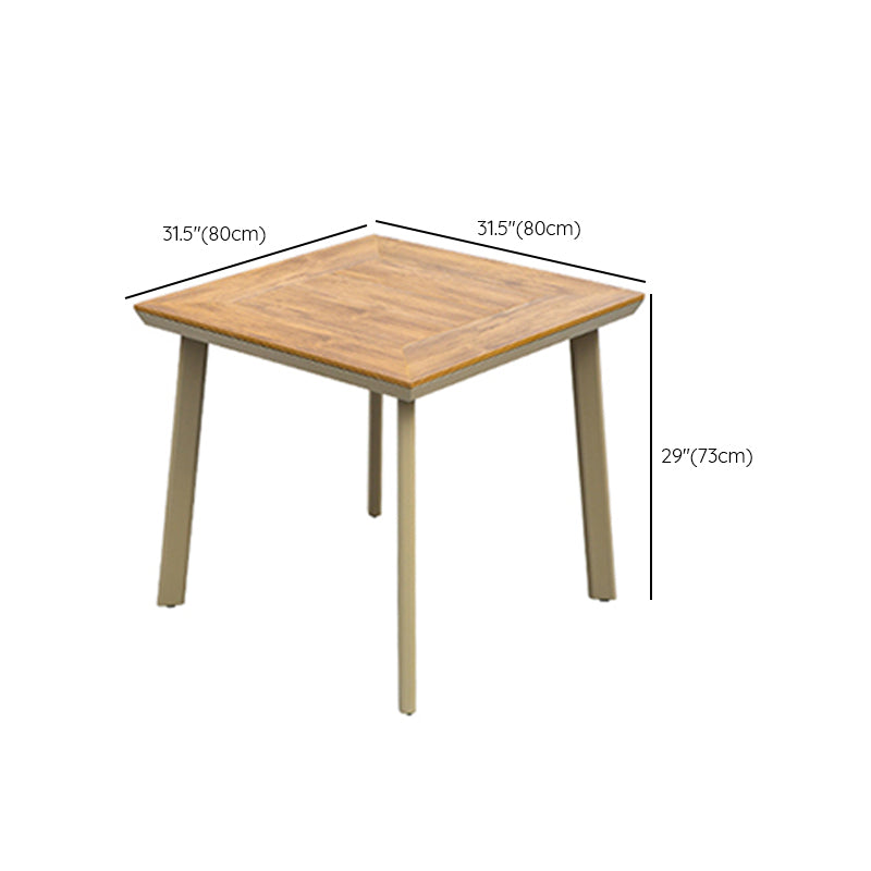 Industrial Water Resistant Dining Table Manufactured Wood Patio Table