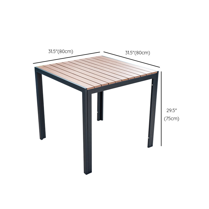 Industrial Water Resistant Dining Table Manufactured Wood Patio Table