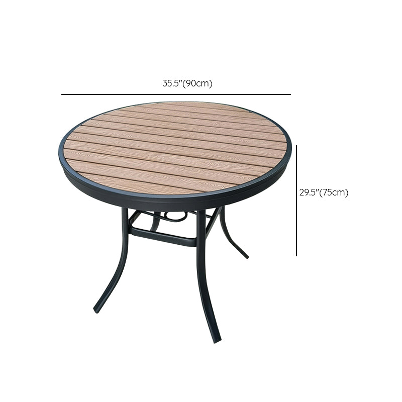 Industrial Water Resistant Dining Table Manufactured Wood Patio Table