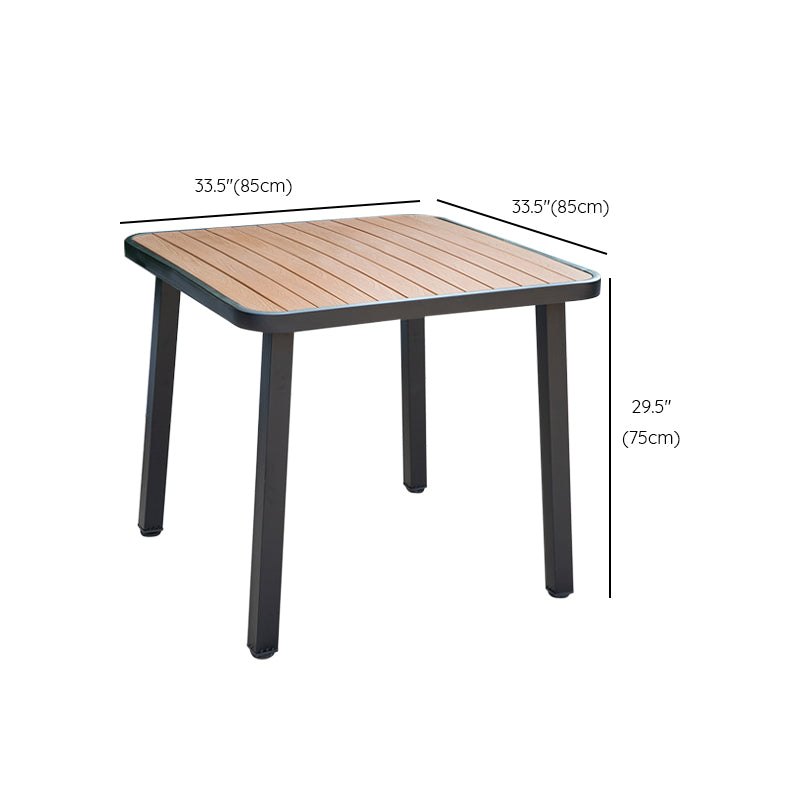 Industrial Water Resistant Dining Table Manufactured Wood Patio Table