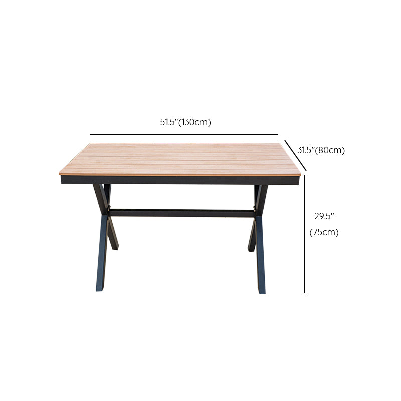 Industrial Water Resistant Dining Table Manufactured Wood Patio Table