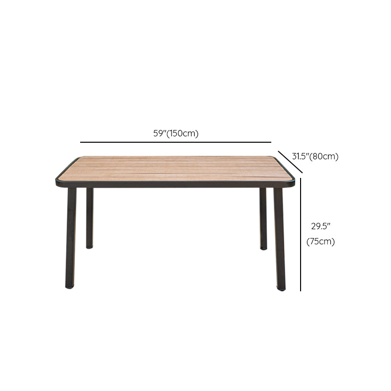 Industrial Water Resistant Dining Table Manufactured Wood Patio Table