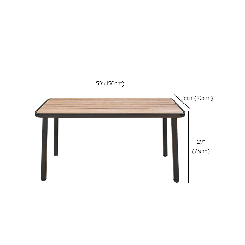 Industrial Water Resistant Dining Table Manufactured Wood Patio Table