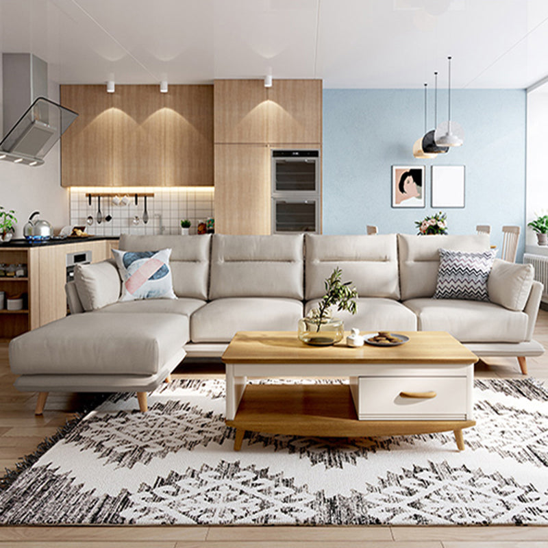 Faux Leather Sectionals in Gray Flared Arm Pillowed Back Cushions Sectional Sofa Set