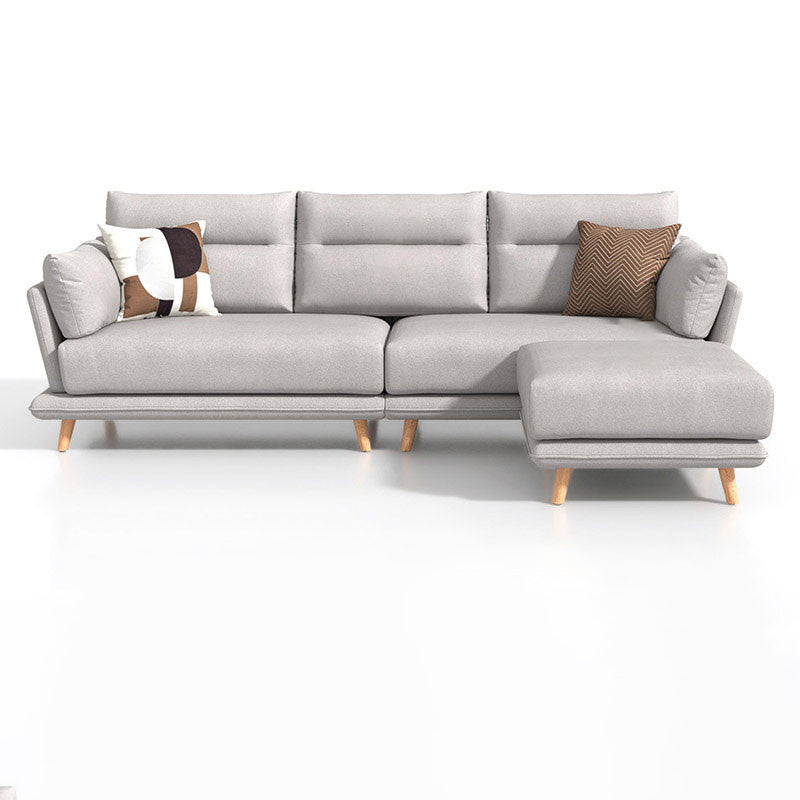 Faux Leather Sectionals in Gray Flared Arm Pillowed Back Cushions Sectional Sofa Set