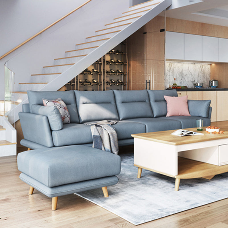 Faux Leather Sectionals in Gray Flared Arm Pillowed Back Cushions Sectional Sofa Set