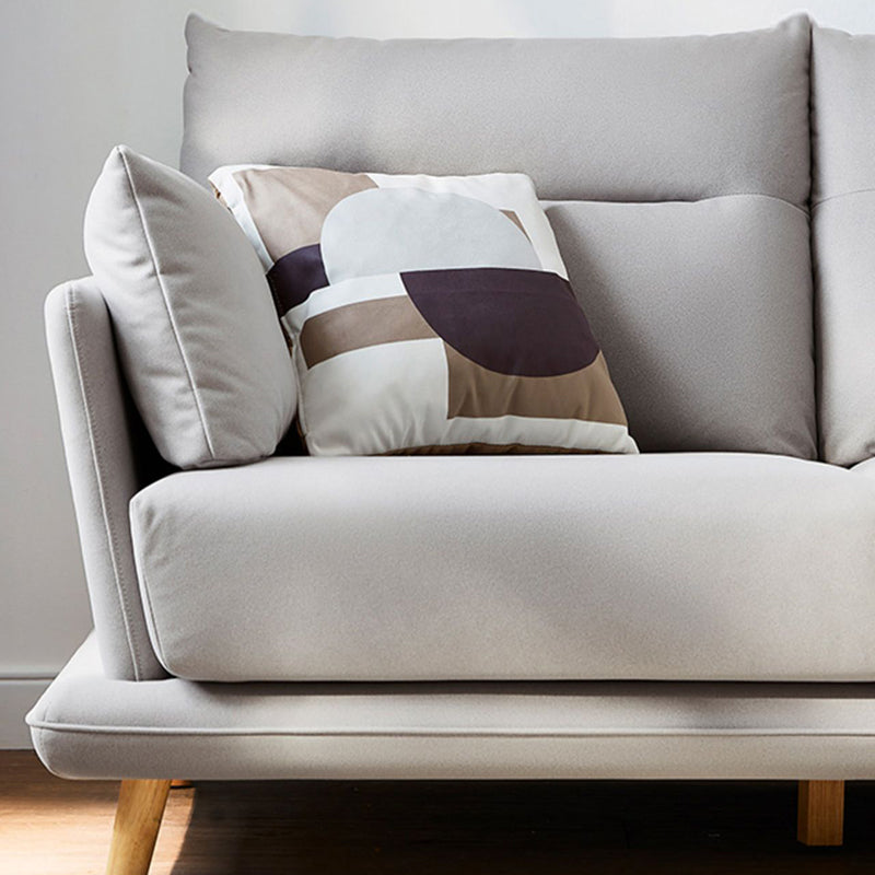 Faux Leather Sectionals in Gray Flared Arm Pillowed Back Cushions Sectional Sofa Set