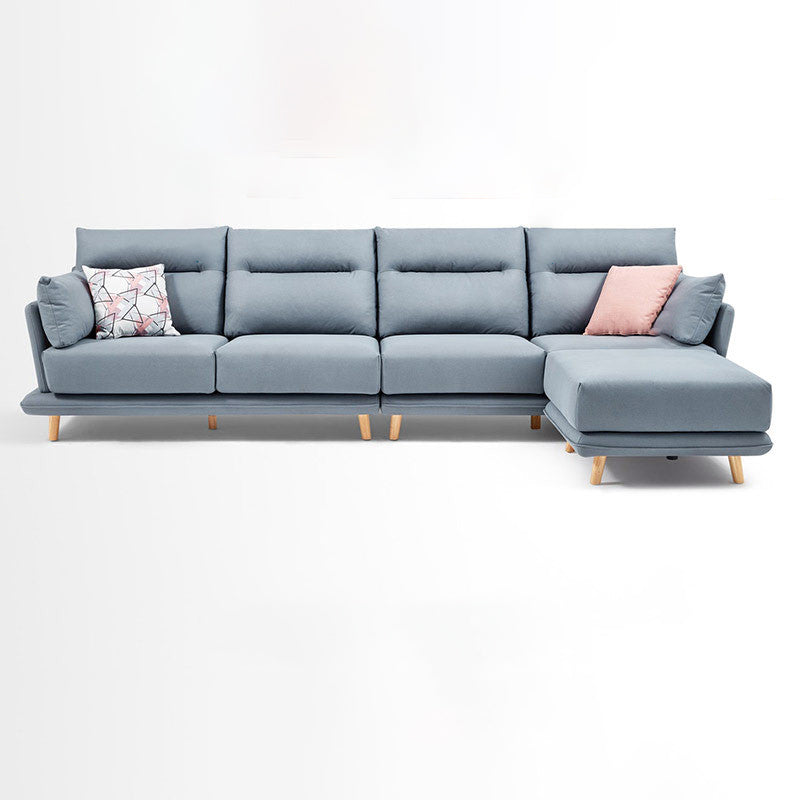 Faux Leather Sectionals in Gray Flared Arm Pillowed Back Cushions Sectional Sofa Set