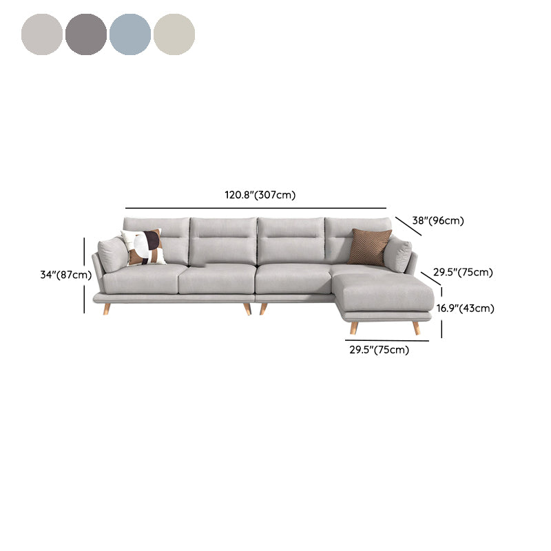 Faux Leather Sectionals in Gray Flared Arm Pillowed Back Cushions Sectional Sofa Set