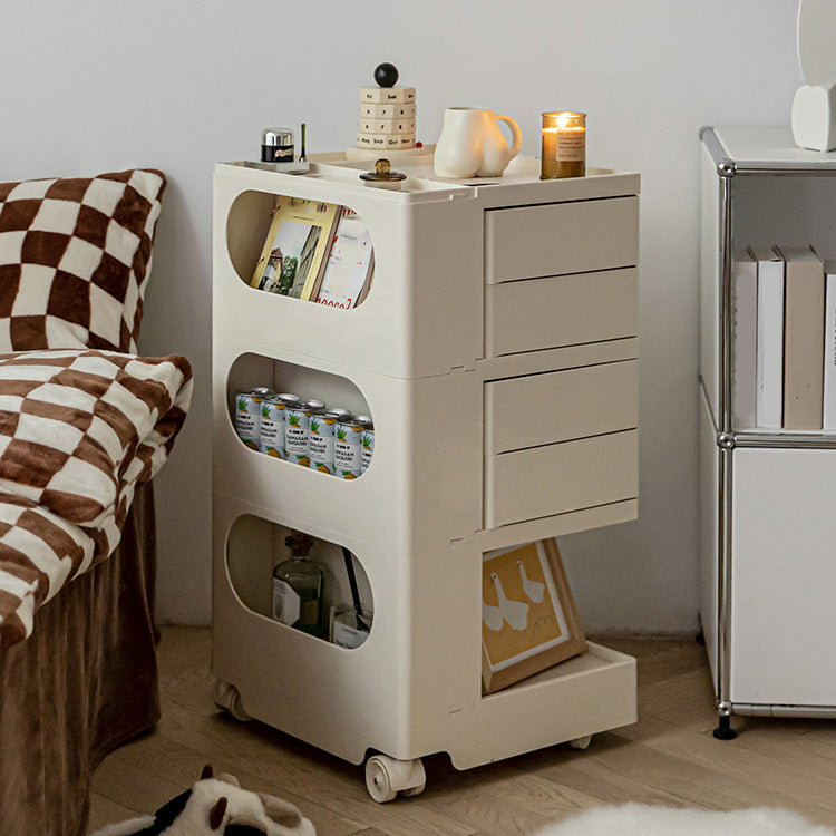 Plastic Bed Nightstand Classic Modern Bedside Cabinet for Bedroom