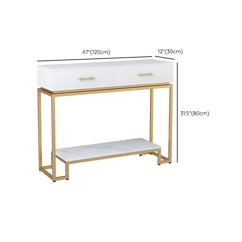 Rectangle Shape Contemporary Console Table 2 Drawers Wood Console Sofa Table