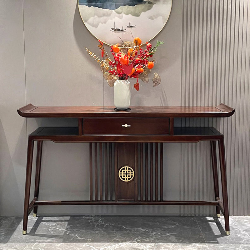 Rectangle Shape Contemporary Console Table Wood in Brown Console Sofa Table