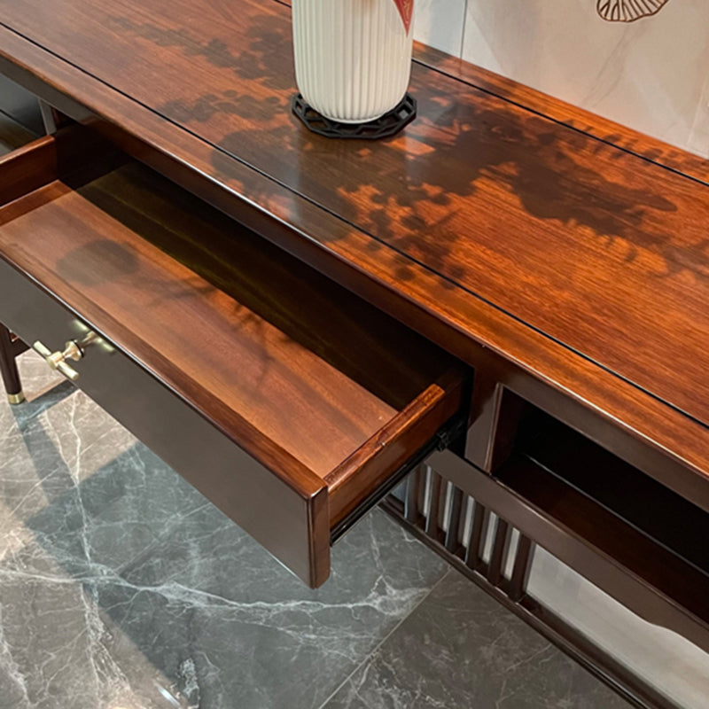Rectangle Shape Contemporary Console Table Wood in Brown Console Sofa Table