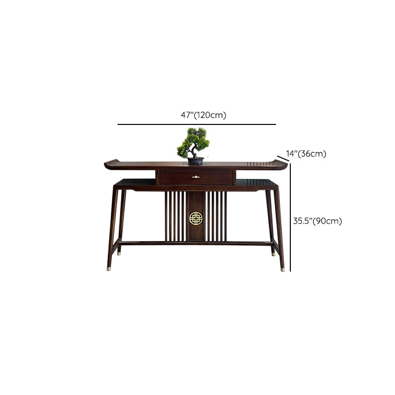Rectangle Shape Contemporary Console Table Wood in Brown Console Sofa Table