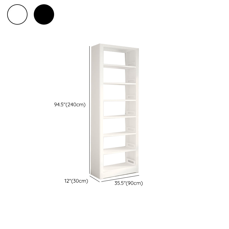Modern Open Back Bookshelf Vertical Metal Bookcase with Shelves