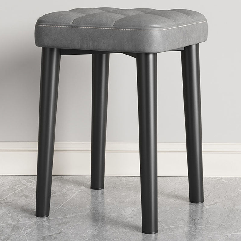 Modern Square Standard Leather Standard with Black Legs for Home