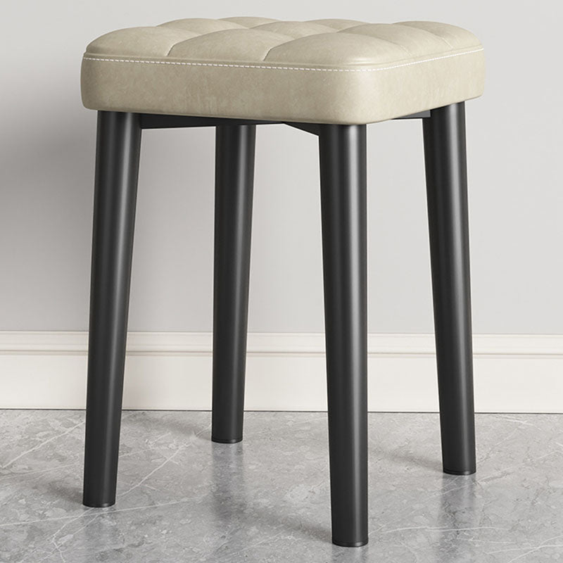 Modern Square Standard Leather Standard with Black Legs for Home