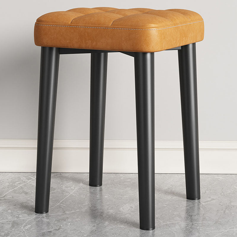 Modern Square Standard Leather Standard with Black Legs for Home