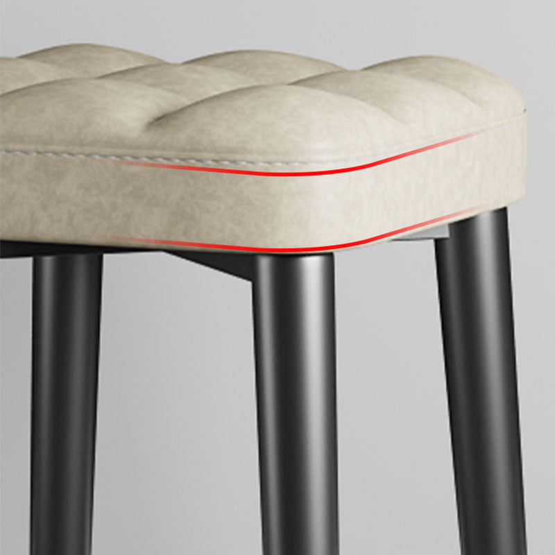 Modern Square Standard Leather Standard with Black Legs for Home