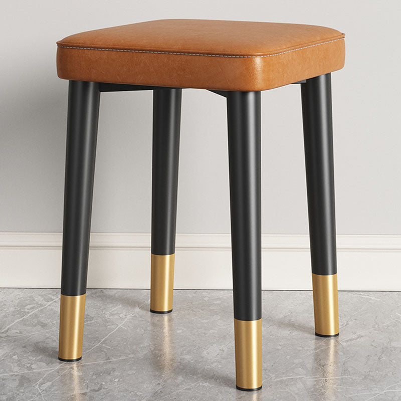 Modern Square Standard Leather Standard with Black Legs for Home