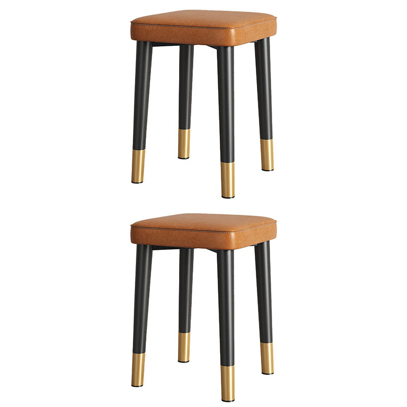 Modern Square Standard Leather Standard with Black Legs for Home