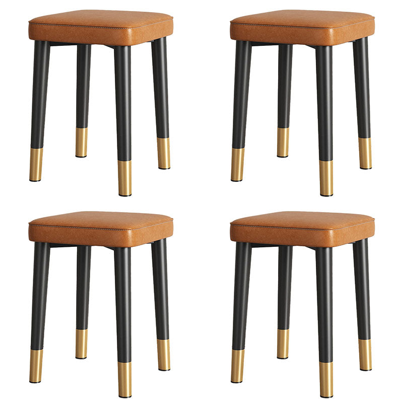 Modern Square Standard Leather Standard with Black Legs for Home