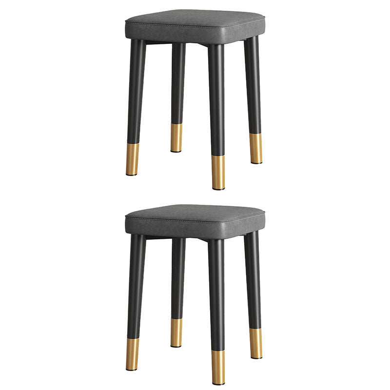 Modern Square Standard Leather Standard with Black Legs for Home